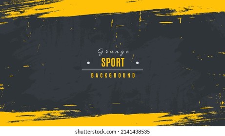 Minimal Abstract Yellow Frame Grunge Sport Design In Dark Background