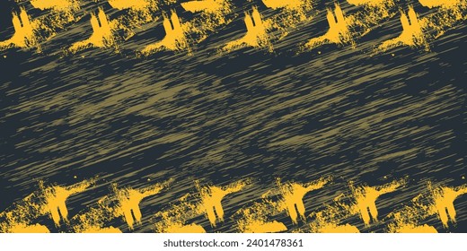 Minimal Abstract Yellow Frame Grunge Sport Design In Dark Background