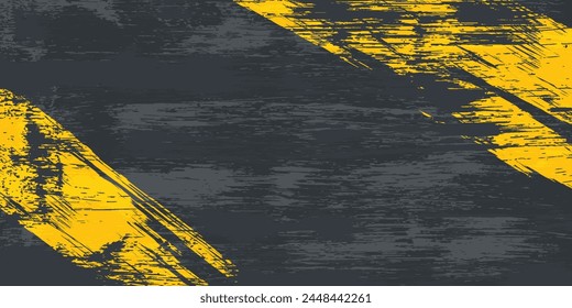 Minimal Abstract Yellow Frame Grunge Sport Design In Dark Background