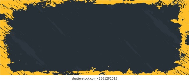 Minimal Abstract Yellow Frame Grunge Sport Design In Dark Background