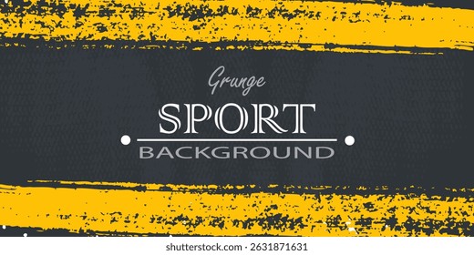 Minimal Abstract Yellow Frame Grunge Sport Design In Dark Background. Vector illustration eps 10