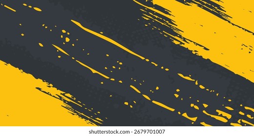 Minimales abstraktes gelbes Rahmen-Grunge-Sportdesign auf dunklem Hintergrund. modern