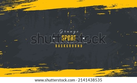 Minimal Abstract Yellow Frame Grunge Sport Design In Dark Background