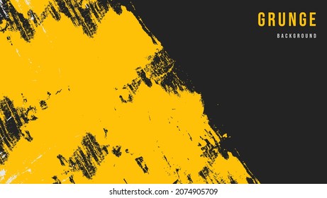 Minimal Abstract Yellow Grunge Scratch Design In Dark Background