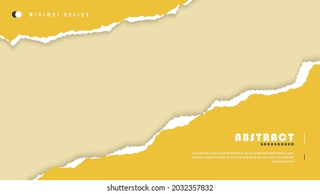 Minimal Abstract Yellow Split Ripped Paper Torn Banner Design