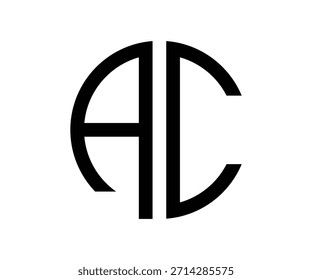 Logotipo minimalista del monograma de la letra de la CA – marca de lujo moderna, logotipo del negocio
