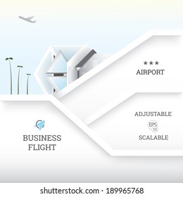 Minimal adjustable vector graphic background in air transportation subject