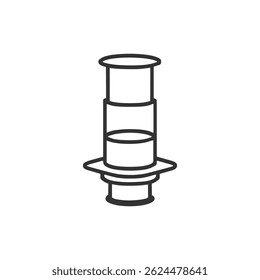 Minimal AeroPress coffee brewing device icon