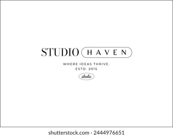 Minimal and Aesthetic typography logo template for company and beauty business