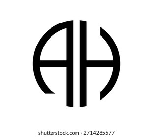 Logotipo de monograma AH mínimo - Luxo moderno carta Branding