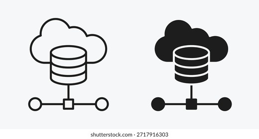 Icono mínimo del centro de datos de IA en fondo gris que representa la infraestructura del servidor, el almacenamiento de datos, el procesamiento inteligente y la tecnología.