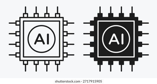 Icono mínimo del núcleo del motor de IA en fondo gris que representa el procesamiento inteligente, la potencia del sistema, la automatización y la tecnología avanzada.