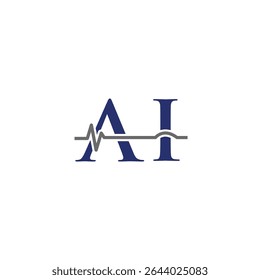 Minimal AI Latter Logo Illustration Vector Design Template, Alphabet Logo Design, Heart  Beat, Geometric Line Logo, Typographic Design, Abstract AI Letter,  Signature AI Mark, Stylized Initial Icon