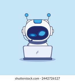 Minimal AI Tech Robot Vector Illustration