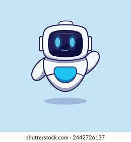 Minimal AI Tech Robot Vector Illustration