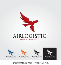 minimal air logistic logo template - vector illustration