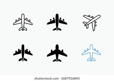 Conjunto mínimo de ícones vetoriais do avião