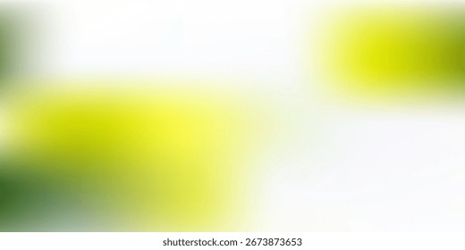 Una composición minimalista y aireada con suaves difuminaciones verdes y amarillas que se desvanecen en blanco, evocando frescura y calma.