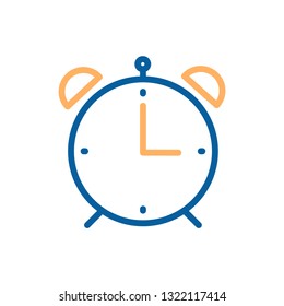 Minimal alarm clock icon. Vector illustration for time, business, education and personal life subjects