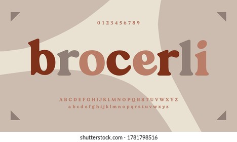 Minimal alphabet and font. Trend numbers. Vector illustration.