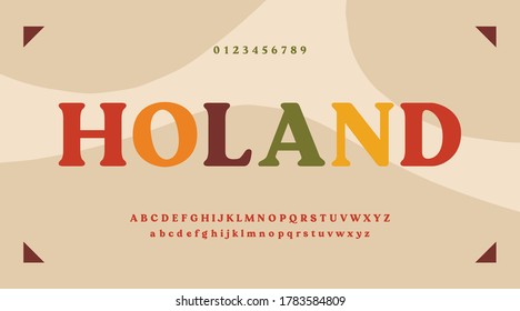 Minimal alphabet and font. Trend numbers. Vector illustration.