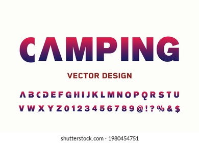 fuente alfabética mínima, diseño de tipo de letra, fondo vectorial rojo y azul