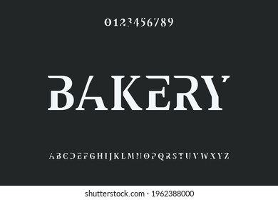 minimal alphabet  font, vector design gray style