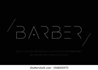 minimal alphabet  font, vector design black and white style