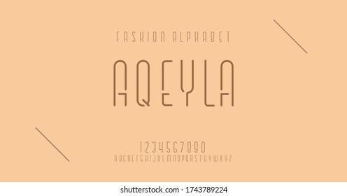 Minimal alphabet fonts and numbers. elegant fashion thin line font typography typeface. vector illustration