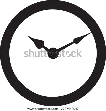 Minimal analog clock silhouette with classic hour and minute hands