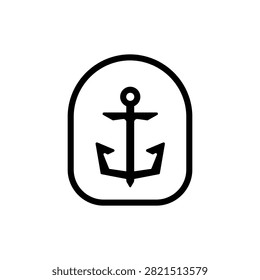 Minimal Anchor Badge Illustration Vector
