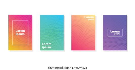 Minimal annual report of bright color design collection for cover; brochure. Vector illustration