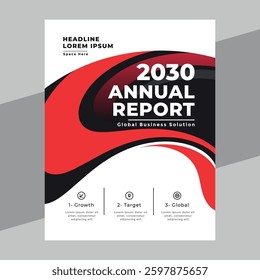 Minimal annual report or brochure cover design template. Vector illustration.