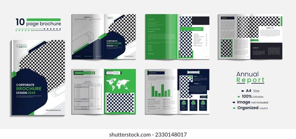 Minimal annual report, company look-book or brochure template layout design