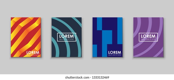 Minimal annual report design vector collection. Modern abstract covers set