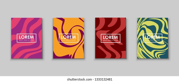Minimal annual report design vector collection. Modern abstract covers set