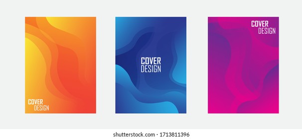 Recopilación mínima anual de vectores de diseño de informes.Forma líquida abstracta. Composición dinámica de formas. Fondo abstracto geométrico colorido. Composición de formas fluidas. Ilustración del vector