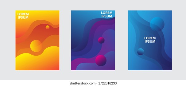 Minimal annual report design vector collection. Abstract liquid shape. Dynamic shapes composition. Vector illustration