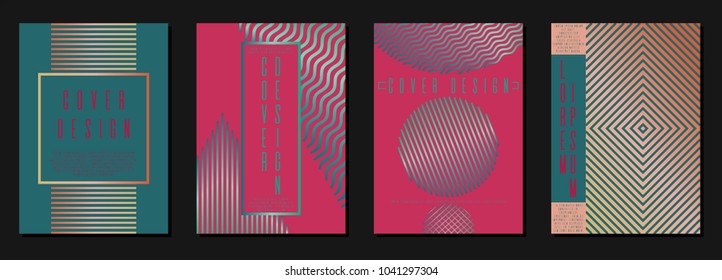 Minimal annual report design for your business. Set of sheets A4.  Can be used for poster, brochure, magazine, card, book, flyer, banner, anniversary. Trendy corporate style.