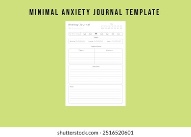 Minimal Anxiety Journal Template | Calm Your Mind and Find Clarity