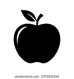 Minimal Apple Fruit Silhouette Icon Vector