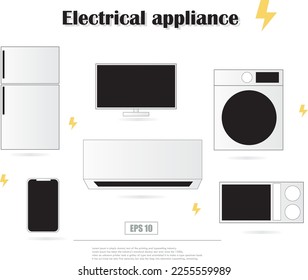 Minimal appliance icon, TV logo, computer, refrigerator, air conditioner washing machine Mobile phones, iPhones, home appliances.