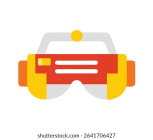 Minimal AR headset vector icon in front view. Augmented reality wearable tech symbol in modern line and flat style. Perfect for UI, apps, infographics, and web.