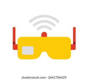 Minimal AR headset vector icon in front view. Augmented reality wearable tech symbol in modern line and flat style. Perfect for UI, apps, infographics, and web.