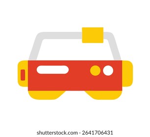 Minimal AR headset vector icon in front view. Augmented reality wearable tech symbol in modern line and flat style. Perfect for UI, apps, infographics, and web.