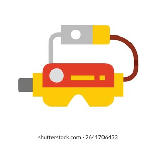 Minimal AR headset vector icon in front view. Augmented reality wearable tech symbol in modern line and flat style. Perfect for UI, apps, infographics, and web.