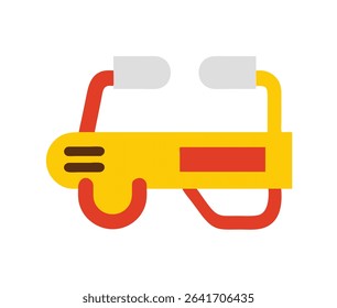 Minimal AR headset vector icon in front view. Augmented reality wearable tech symbol in modern line and flat style. Perfect for UI, apps, infographics, and web.