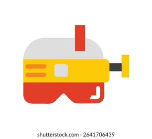 Minimal AR headset vector icon in front view. Augmented reality wearable tech symbol in modern line and flat style. Perfect for UI, apps, infographics, and web.