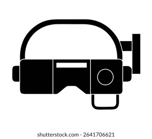 Minimal AR headset vector icon in front view. Augmented reality wearable tech symbol in modern line and flat style. Perfect for UI, apps, infographics, and web.

