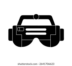 Minimal AR headset vector icon in front view. Augmented reality wearable tech symbol in modern line and flat style. Perfect for UI, apps, infographics, and web.

